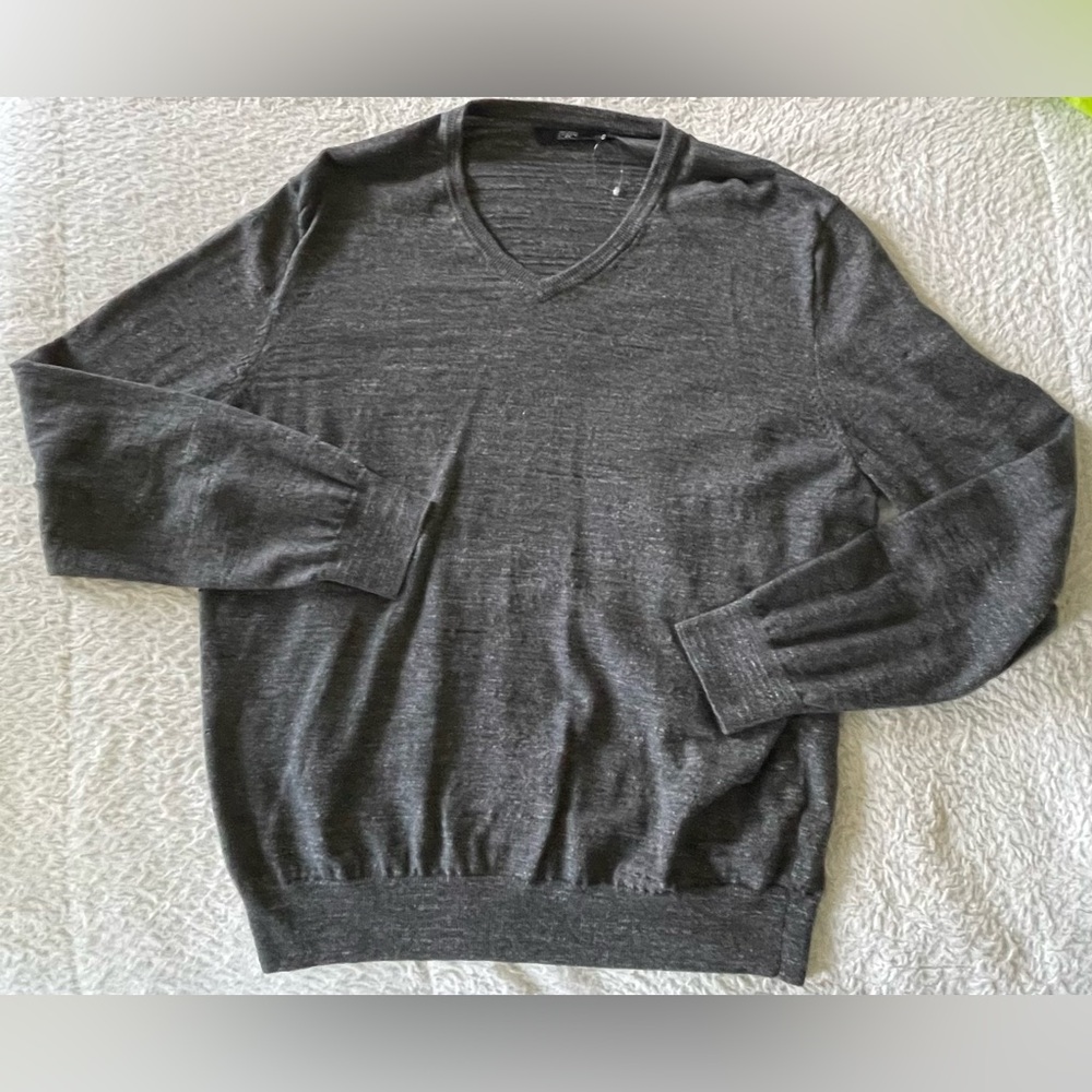 J. Crew Men's Dark Gray V-Neck Sweatersize XXL